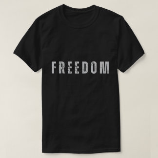 Freiheit Distressed Military Style Text T-Shirt