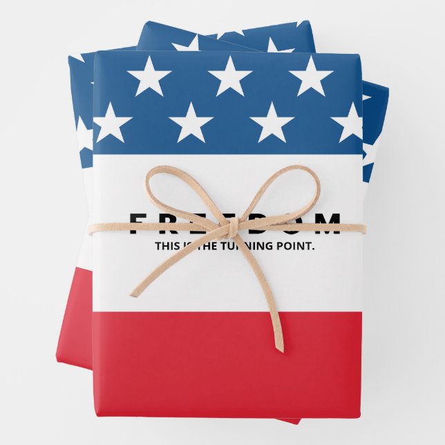 Freiheit ein echter Patriot Geschenkpapier Set (Beispiel)