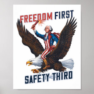 Freiheit Erste Sicherheit Dritter 4. Juli Patrioti Poster