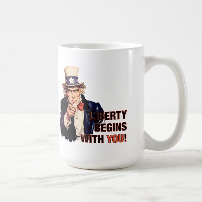 "Freiheit fängt mit Ihnen" Kaffee-Tasse an Kaffeetasse (Rechts)