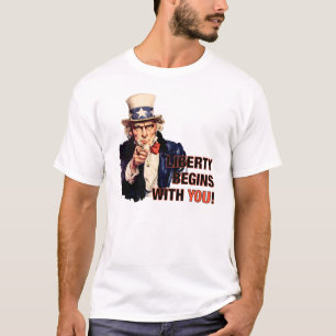 "Freiheit fängt mit Ihnen" T - Shirt an