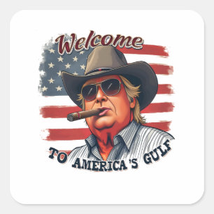 Freiheit für Amerikas Golf Amerikanischer Trump Quadratischer Aufkleber