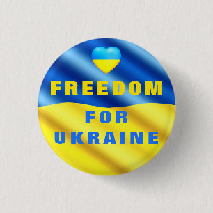 Freiheit für die Ukraine - Flag-Button - Unterst Button