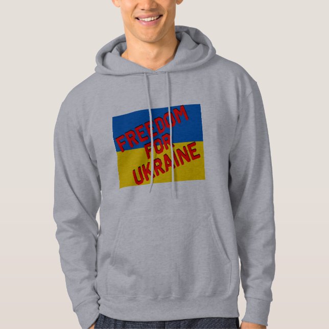 FREIHEIT FÜR DIE UKRAINE mit Fahne Hoodie (Vorderseite)