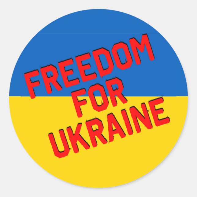 FREIHEIT FÜR DIE UKRAINE mit Fahne Runder Aufkleber (Vorderseite)