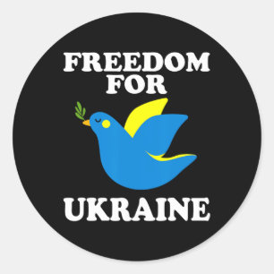Freiheit für die Ukraine Unterstützung der Ukraine Runder Aufkleber