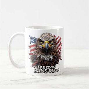 Freiheit geht tief Patriotischer USA-Stolz Aufkleb Kaffeetasse