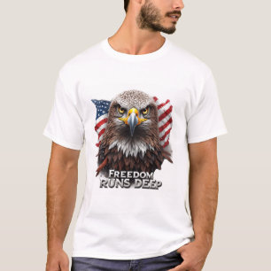 Freiheit geht tief Patriotischer USA-Stolz Aufkleb T-Shirt