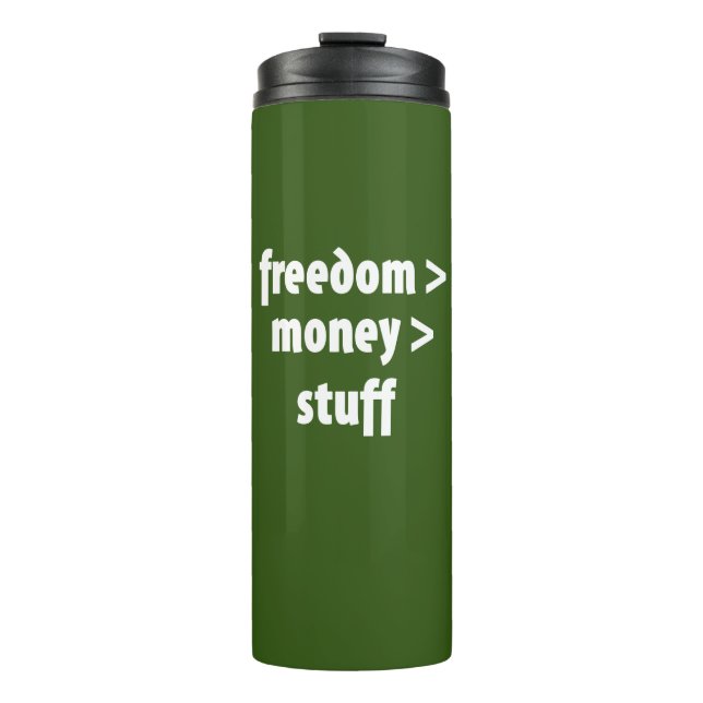 Freiheit > Geld > Stoff Thermosbecher (Vorderseite)