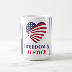 Freiheit & Gerechtigkeit Amerikanische Flagge mit  Kaffeetasse