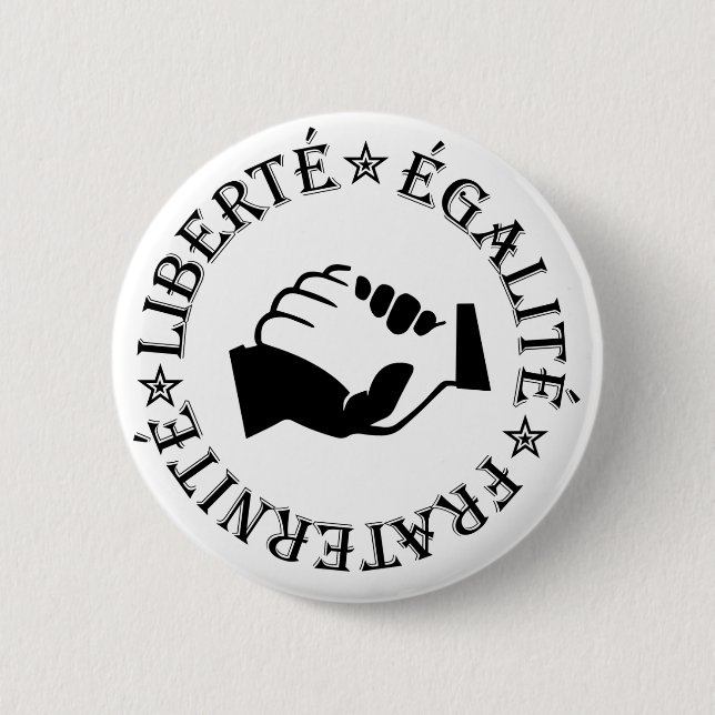 Freiheit, Gleichheit, Brüderlichkeit Button (Vorderseite)