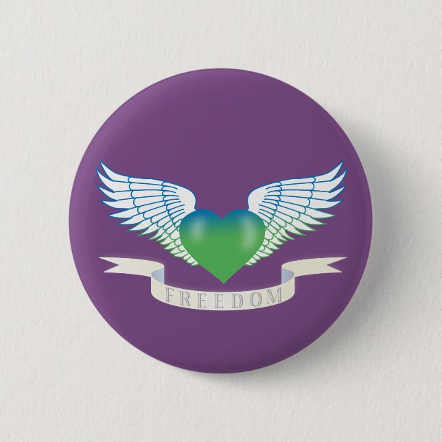 Freiheit hören mit Flügeln Button (Vorderseite)