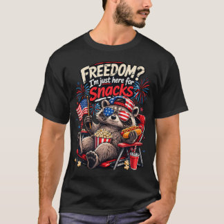 Freiheit Ich Bin Hier Nur Wegen Der Snacks Lustige T-Shirt