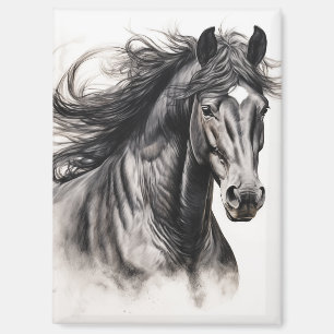Freiheit in Bewegung: Schwarzes Pferd Magnet