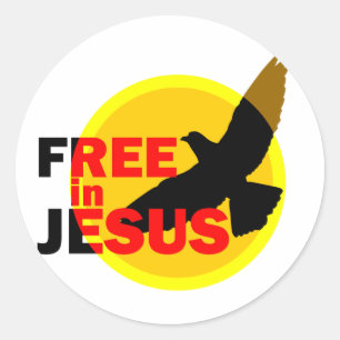 Freiheit in Jesus Runder Aufkleber
