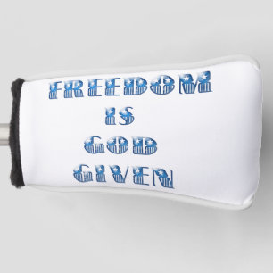 Freiheit ist Gott gegeben, blau Golf Headcover