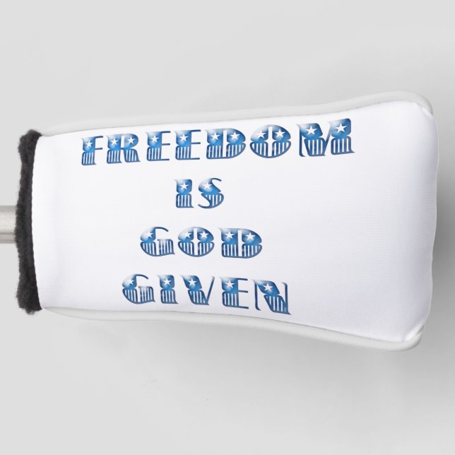 Freiheit ist Gott gegeben, blau Golf Headcover (Vorderseite)