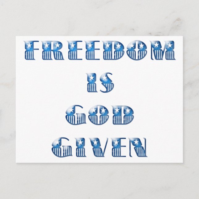 Freiheit ist Gott gegeben, blau Postkarte (Vorderseite)