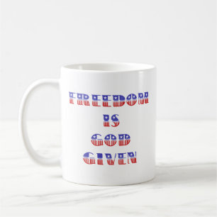 Freiheit ist Gott gegeben, rot weiß und blau Kaffeetasse