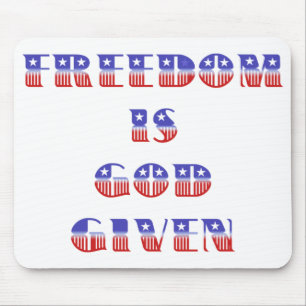 Freiheit ist Gott gegeben, rot weiß und blau Mousepad