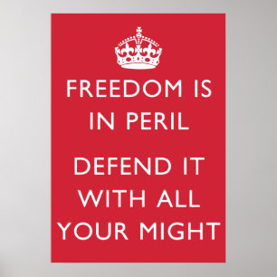 Freiheit ist in Gefahr, sie mit all Ihrer Kraft zu Poster