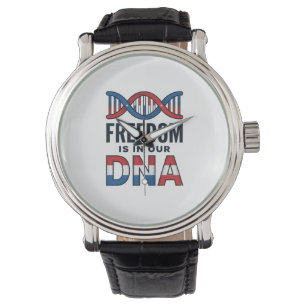 Freiheit ist in unserer DNA Patrioten Vector-Shirt Armbanduhr