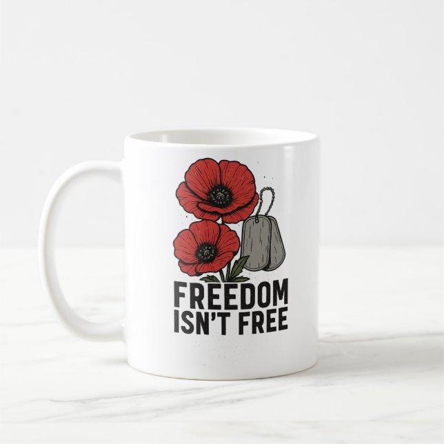 Freiheit ist nicht frei - Mohngeweih Kaffeetasse (Links)