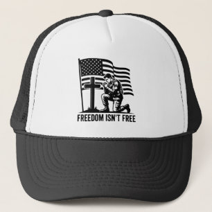Freiheit ist nicht umsonst kniender Soldat Patriot Truckerkappe