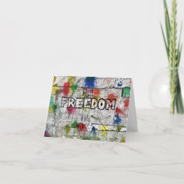Freiheit Kunst durch Flüchtlinge. Dankeskarte