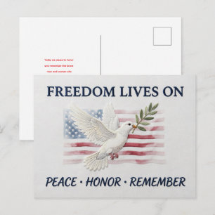 Freiheit lebt am patriotischen Gedenktag Postkarte