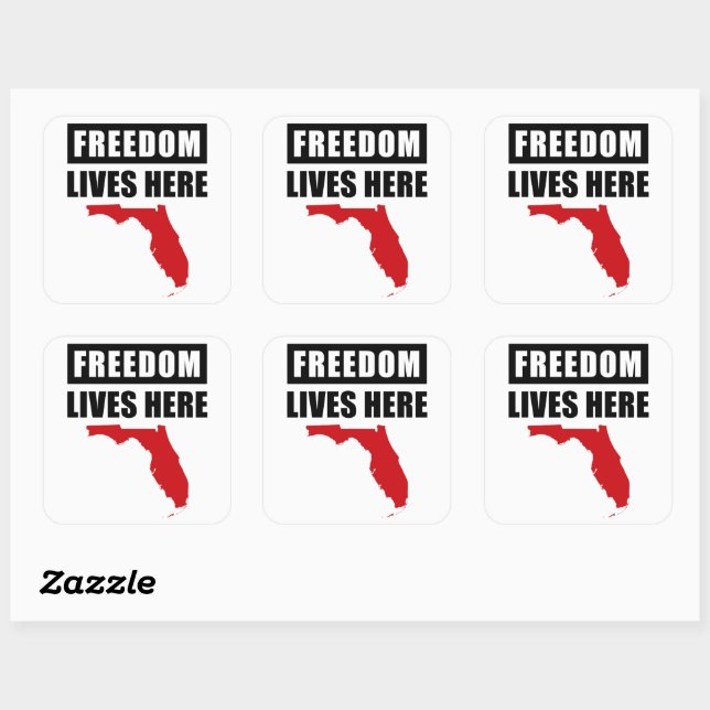 Freiheit lebt hier - Konservative Florida USA Quadratischer Aufkleber (Blatt)