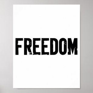 Freiheit minimalistisch abgenutzt fett gedruckt pa poster