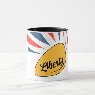 Freiheit mit Radiant Rays Design für 4. Juli Tasse