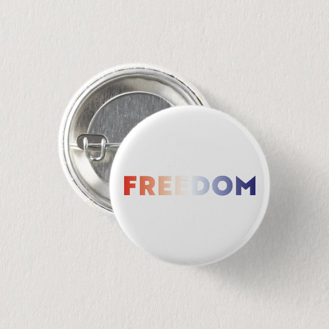 Freiheit moderne Gradiententypografie rot-blau Button (Vorne & Hinten)
