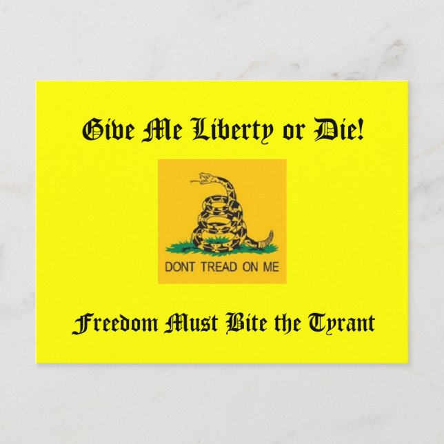 Freiheit muss den Tyrannen beißen Postkarte (Vorderseite)