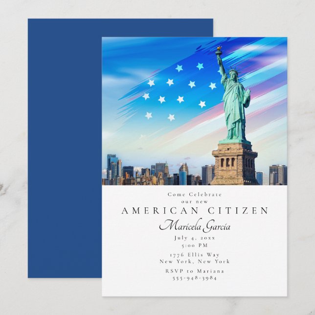 Freiheit - Party der amerikanischen Bürger Einladung (Vorne/Hinten)