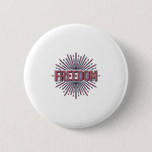Freiheit Patriotisches Feuerwerk Vektor-Shirt-Desi Button