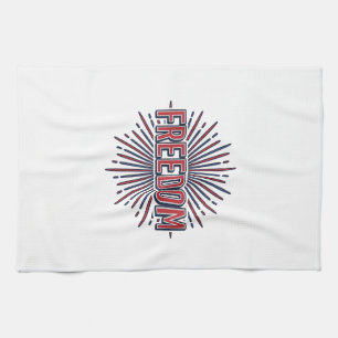 Freiheit Patriotisches Feuerwerk Vektor-Shirt-Desi Geschirrtuch