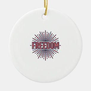 Freiheit Patriotisches Feuerwerk Vektor-Shirt-Desi Keramik Ornament