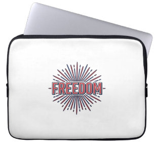 Freiheit Patriotisches Feuerwerk Vektor-Shirt-Desi Laptopschutzhülle