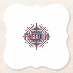 Freiheit Patriotisches Feuerwerk Vektor-Shirt-Desi Untersetzer