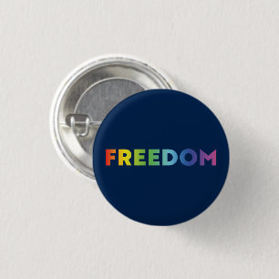 Freiheit Regenbogengradition Typografie lgbtq blau Button