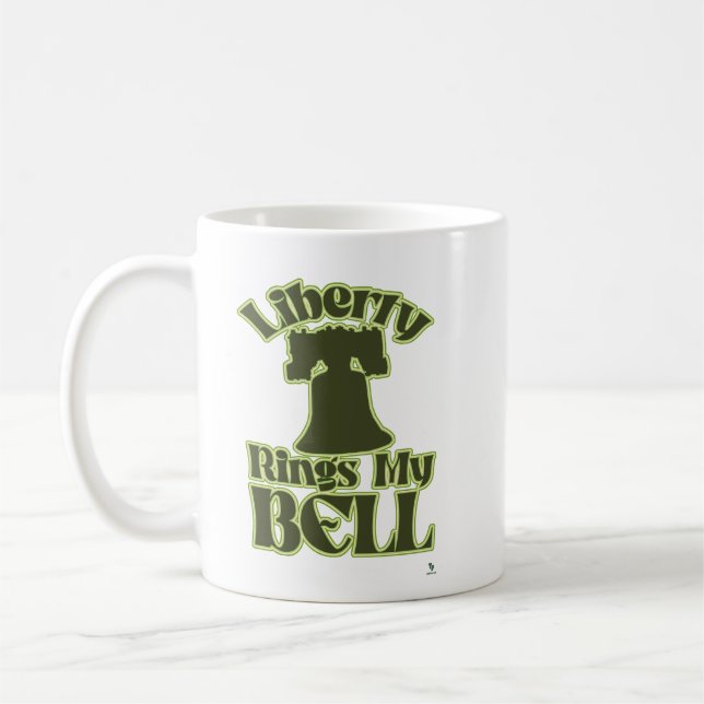 Freiheit Rings My Bell Fun American Logo Kaffeetasse (Links)