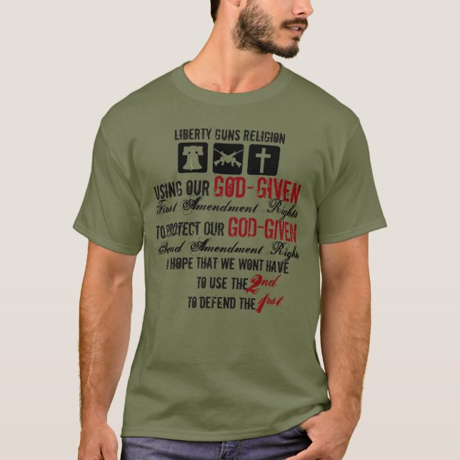 Freiheit schießt Religion T-Shirt (Vorderseite)