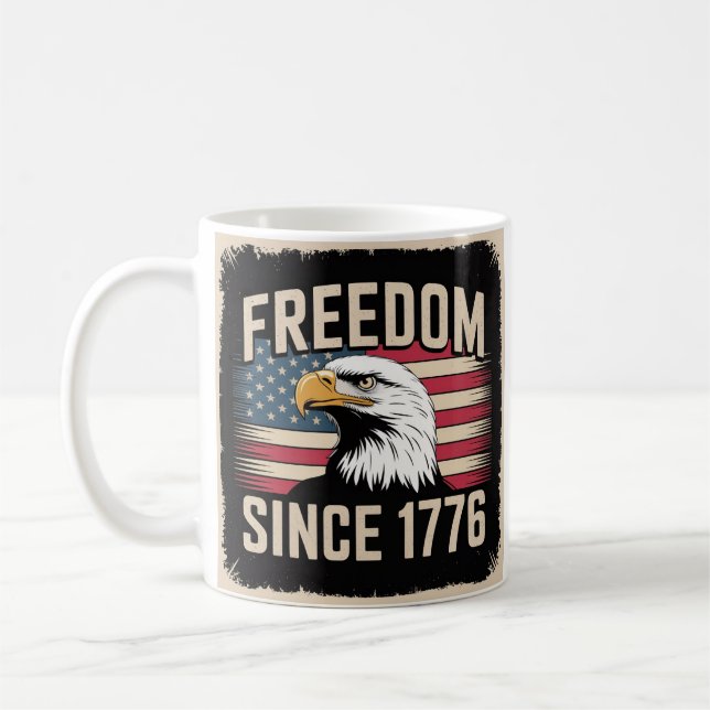 Freiheit seit 1776 Patriotische Tasse (Links)