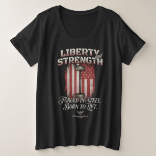 Freiheit Stärke Geschmiedeter Stahl American Iro Große Größe T-Shirt