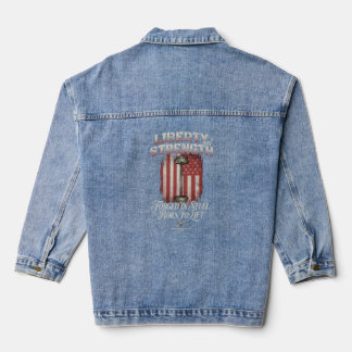 Freiheit Stärke Geschmiedeter Stahl | American Iro Jeansjacke