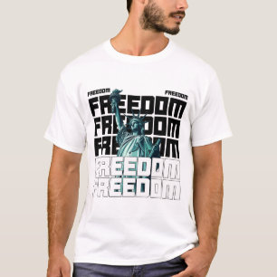 Freiheit Typografie mit Freiheitsstatue T-Shirt
