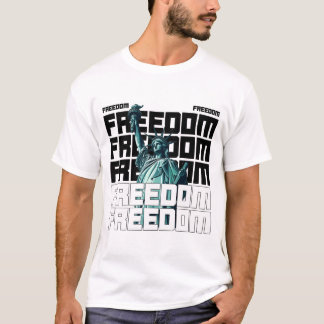 Freiheit Typografie mit Freiheitsstatue T-Shirt