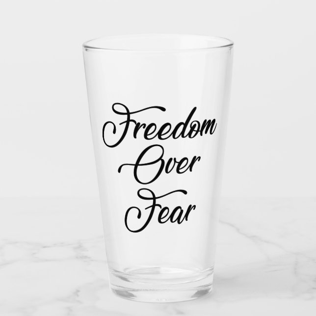 Freiheit über Angst Glas (Vorderseite)